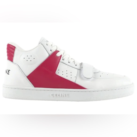 Celine CT-02 Mid Sneaker W/Scratch - Color: Optic White / Bright Red - Picture 5 of 8
